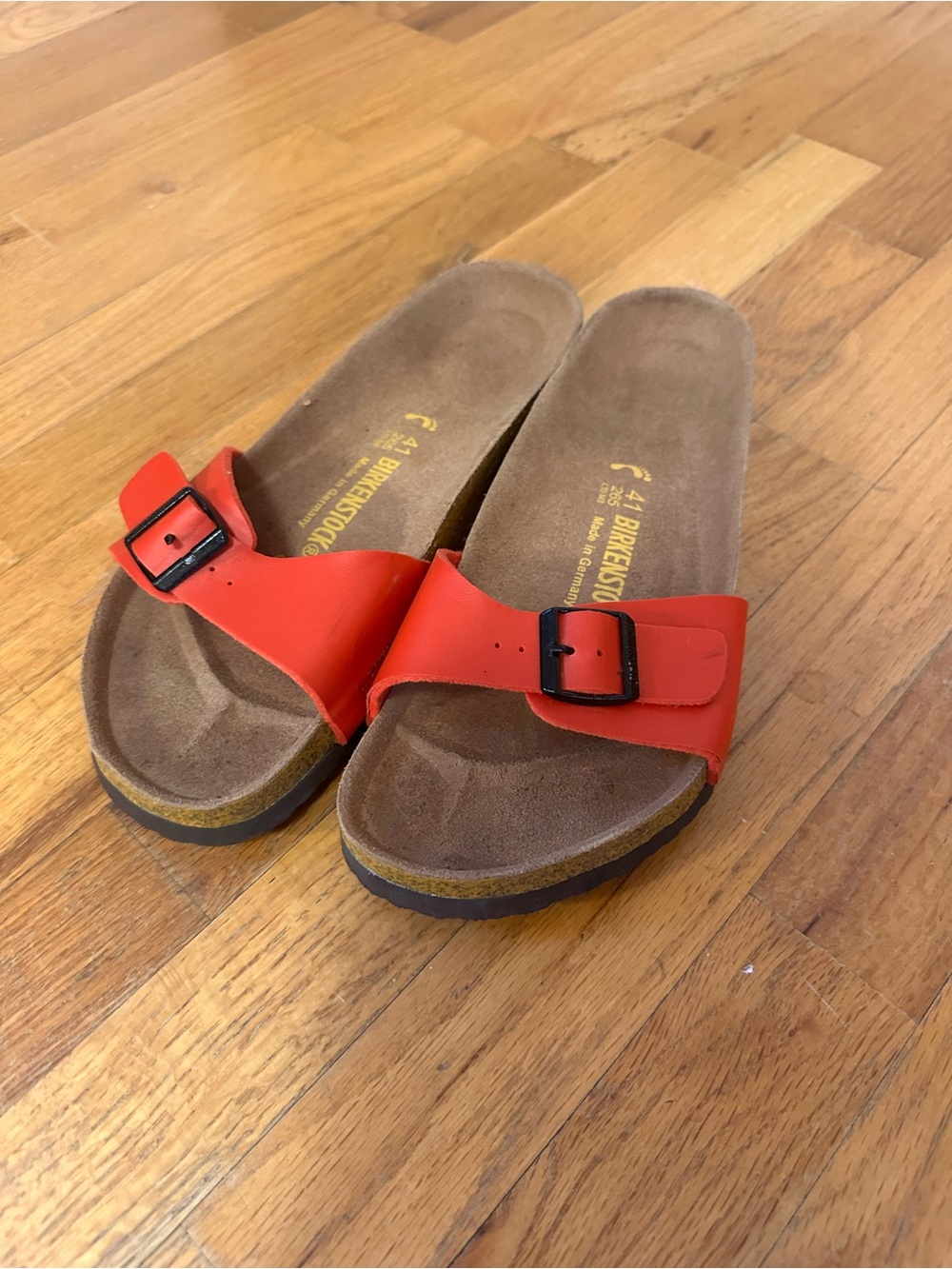 Birkenstock Single Strap Sandals with Black Buckles